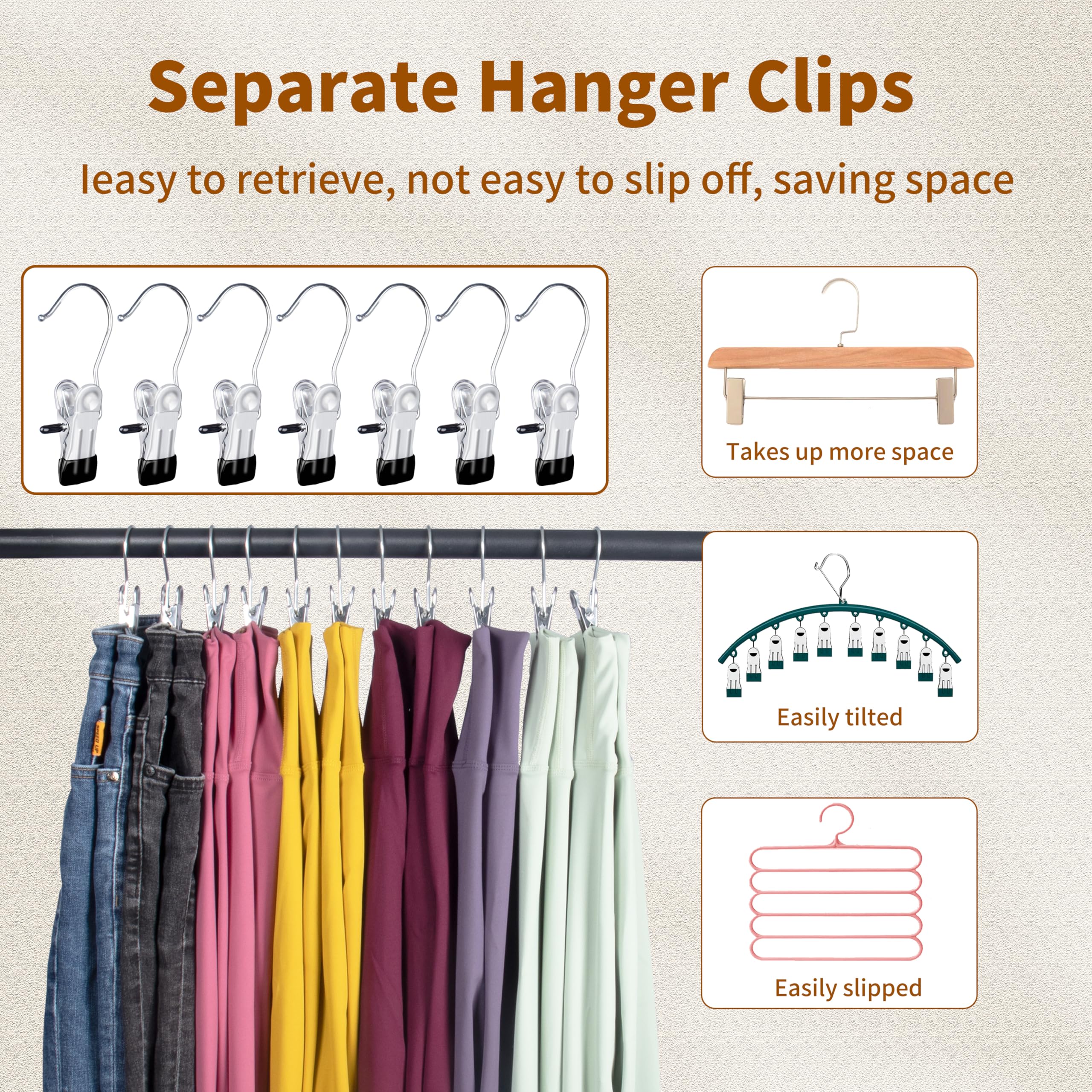 Legging Hangers for Closet Organizer，Shorts Hangers with Clips，Yoga Pants Hanger with Clips Space Saving，Closet Organizers and Storage Hanging，10 Pack Legging Organizer for Closet Hangers Space Saving