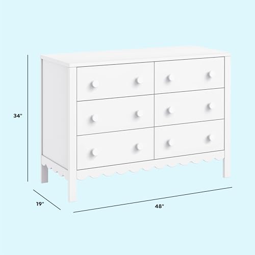 daVinci Sammy Scallop 6-Drawer Dresser in White