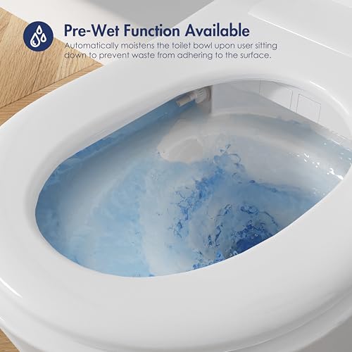 Smart Toilet with Bidet Built in, Eridanus One Piece Bidet Toilet for Bathrooms, Warm Water Wash & Dryer, Foot Sensor Flush, Elongated Heated Seat, Auto Open/Close with Digital Display, White & Black