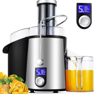 1000W 5 Speeds LCD Screen Centrifugal Juicer Machines Vegetable and Fruit, Realife Juice Extractor with Big 3" Wide Chute, Anti-drip Compact Juice Maker, Easy Clean, High Juice Yield, BPA Free