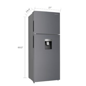 THFRIONE Top Freezer Refrigerator with Water Dispenser, Adjustable Thermostat Control, Full Size Freestanding with 14.13 Cu. Ft. Frost Free Fridge for Garage/Office/Home/Apartment