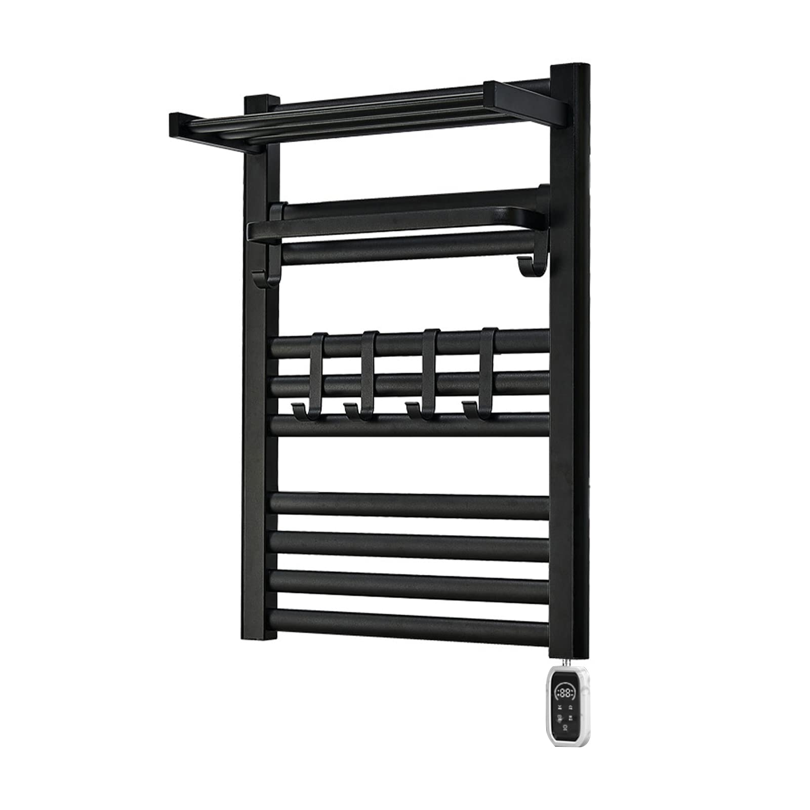 MOQNISE Towel Warmer 110V Heated Towel Rack with Timer and Remote Control, Black Rack Stainless Steel Towel Heater 27.6×19.7×7.9inch Electric Towel Warmer for Homes Bathrooms Balconies Kitchens