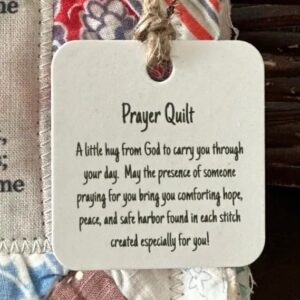 Darciamou Prayer Quilt with Cross Inside, Mini Vintage Prayer Quilt Squares, Handmade Sew Individually Vintage Prayer Quilt Squares, Symbolism Poems Quilts Serenity Prayer Blanket (Prayer Quilt)