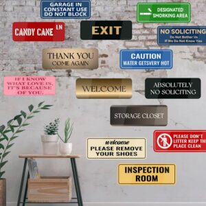 jayudmzi All Quality Standard Exit Wall or Door Sign | Durable Plastic and Easy Installation | Double-Sided Foam Adhesive Tape - Plastic Sign 3"x8"inch White