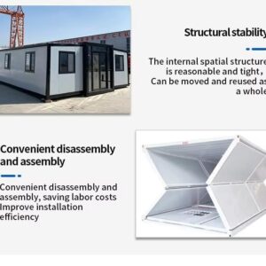 Lightweight Frame House, Removable Wall House, Integrated Storage House, 20ft 30ft 40ft for Construction Crew Lodging, Travel Accommodation, Health Facilities