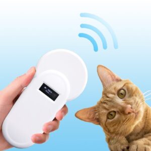 Pet Microchip Scanner, Rechargeable Animal ID Tag Micro Chip Reader Scanner, Dual Frequency Handheld Pet Chip ID Scanner for Animal Pets Pigs Dogs Cats