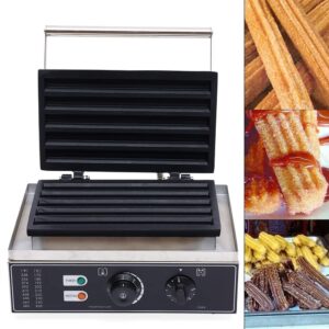 electric churro maker machine make 5 slices spanish churros, commercial spanish churros maker, adjustable temperature, nonstick hotplate for blintzes, roti, tortilla, eggs