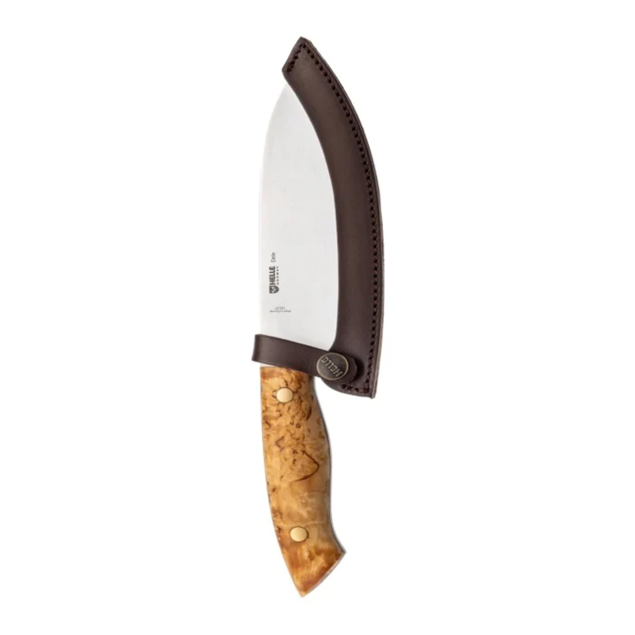 HELLE Knives - Dele - Fixed Blade - Full Tang - Chef Knife - Birch Wood Handle/Vulcanized Fibre Handle - Alleima 12C27 Steel - Made in Norway