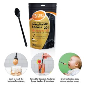 [40] 9" Long Plastic Spoons, Long Handle Ice Tea Spoon, Heavy Duty (Two Packs of 20 - total 40 Count)