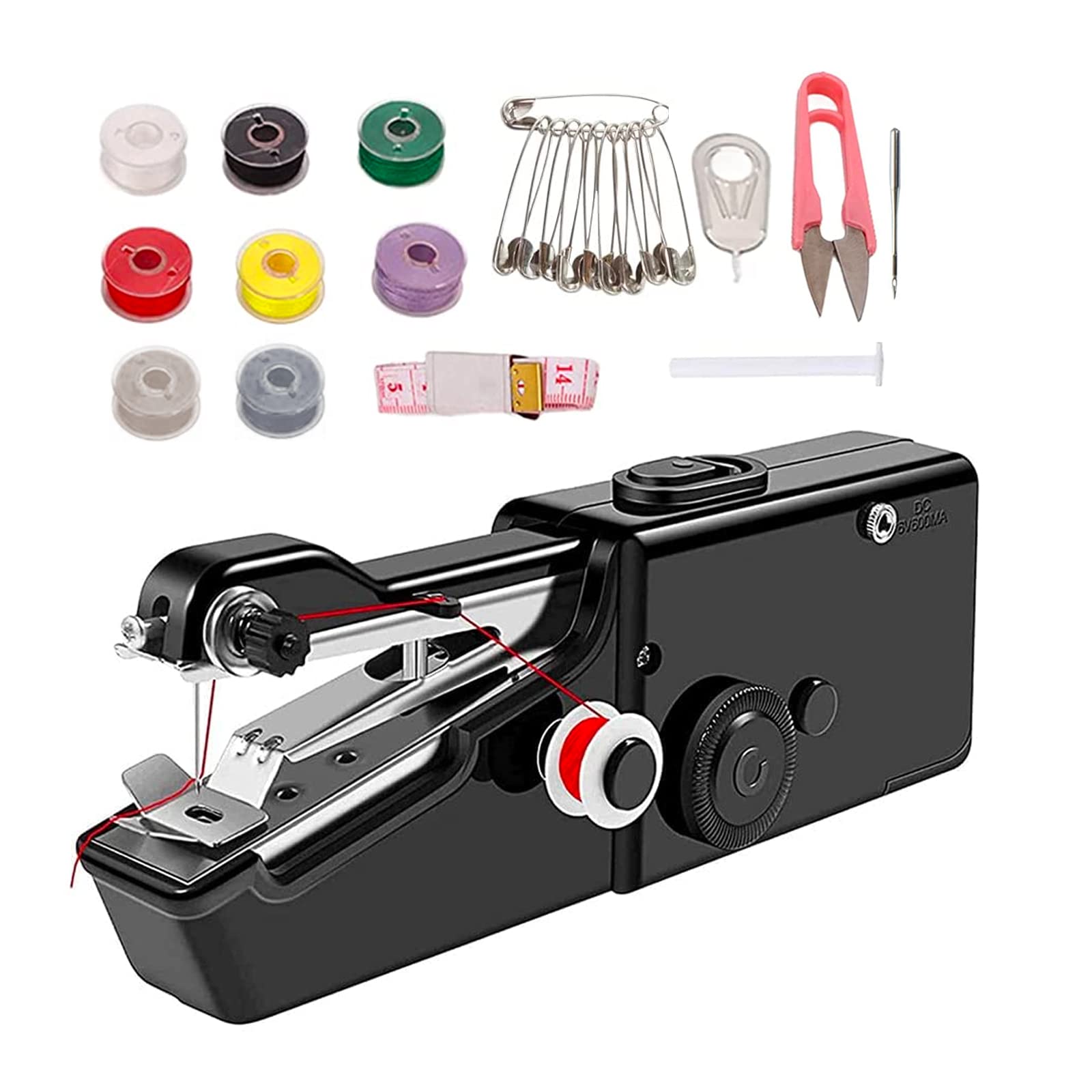 Handheld Sewing Machine, Mini Portable for Quick Stitching, Portable Sewing Machine Suitable for Home,Travel and DIY, Electric for Beginners - Black