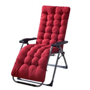 kocaso 67x22in chaise lounger cushion bench patio recliner rocking chair sofa mat deck chair cushion indoor outdoor furniture pat with 6 ties & 1 non-slip top cover, red (only a cushion)