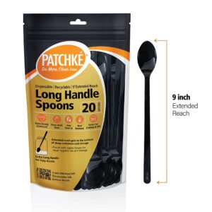 [40] 9" Long Plastic Spoons, Long Handle Ice Tea Spoon, Heavy Duty (Two Packs of 20 - total 40 Count)