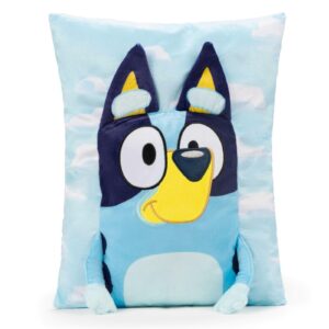 bluey 3d snuggle pillow - super soft blue plush pillow - measures 15 inches