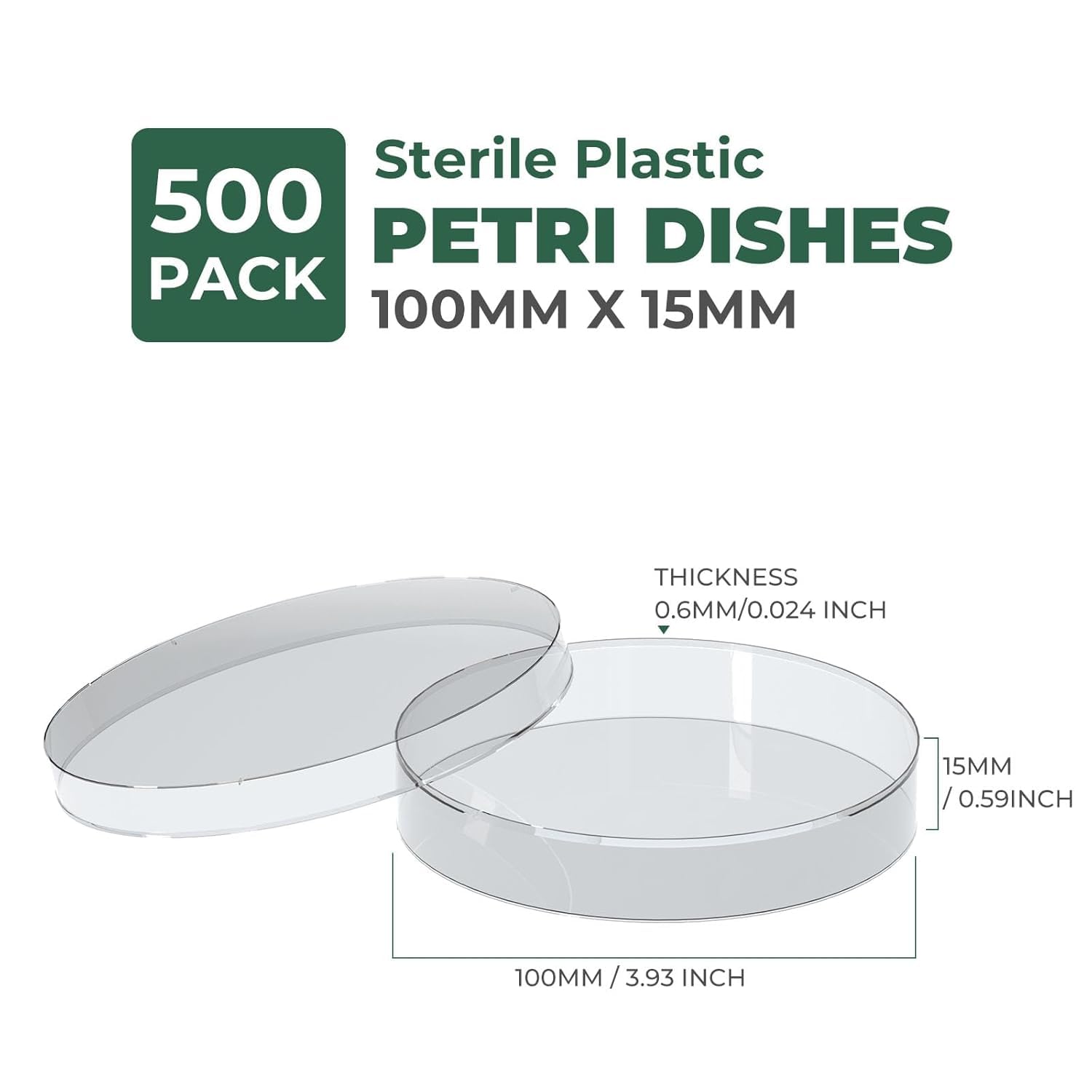 CellPro™ Petri Dish, 100 x 15 mm, Sterile, Clear with 3 Vents (Triple-Vented) 20/pk, 500/case, for Lab Science Experiment