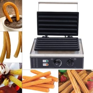 Electric Churro Maker Machine Make 5 Slices Spanish Churros, Commercial Spanish Churros Maker, Adjustable Temperature, Nonstick Hotplate for Blintzes, Roti, Tortilla, Eggs