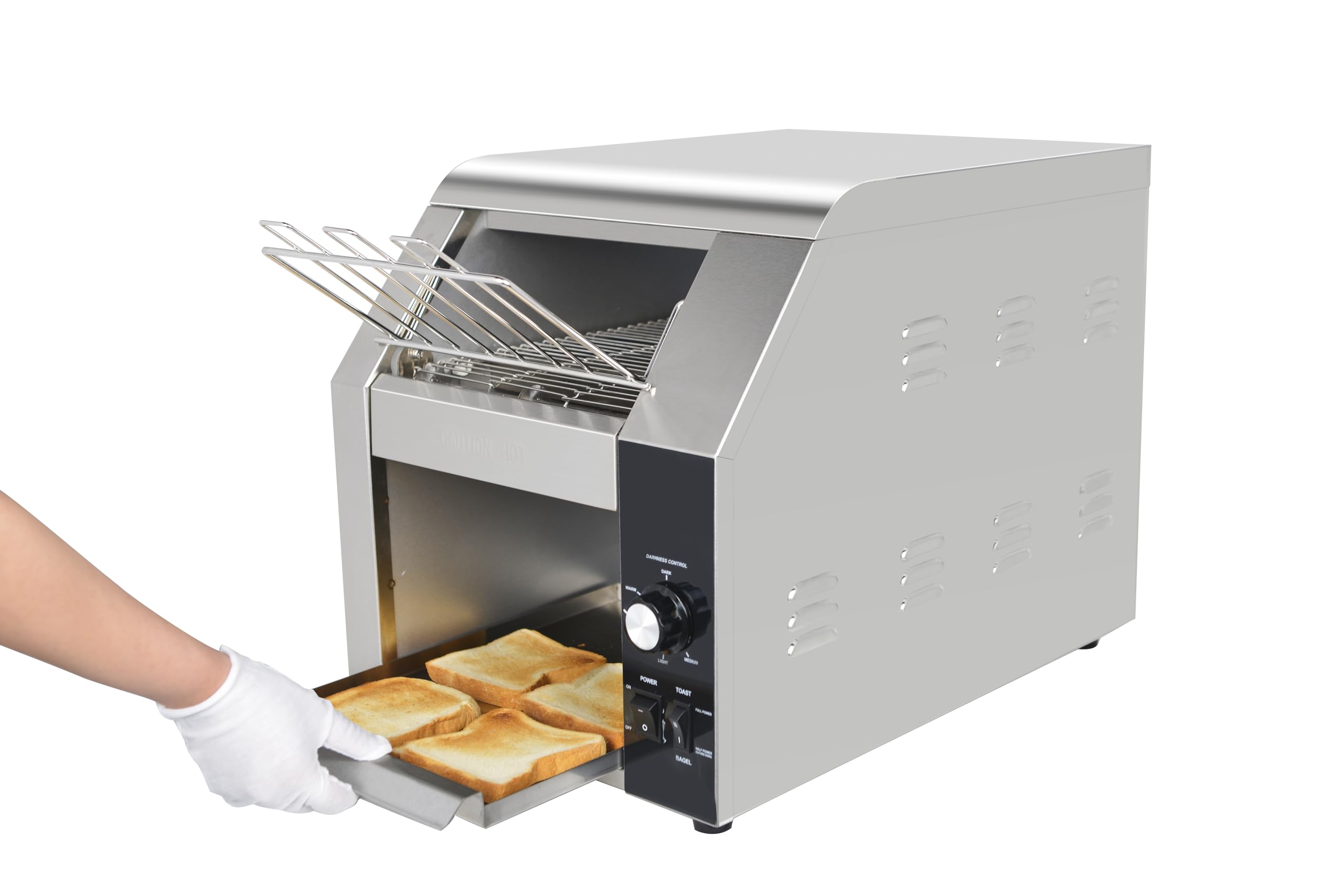 EASYROSE Commercial Conveyor Toaster 450 Slices/Hour Commercial Toaster Oven, 10" Wideness Conveyer Belt Heavy Duty Toasters for Restaurant Hotel Bun Bagel Bread, 120V,1800W, ETL