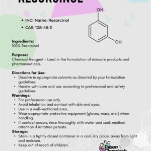 Talsen Chemicals Pure Resorcinol Cosmetic Grade - 1 Oz / 28 g - Organic Resorcinol Powder - Chemical Ingredients In DIY Cosmetics, Personal Care and Beauty Formulations for Skin Care