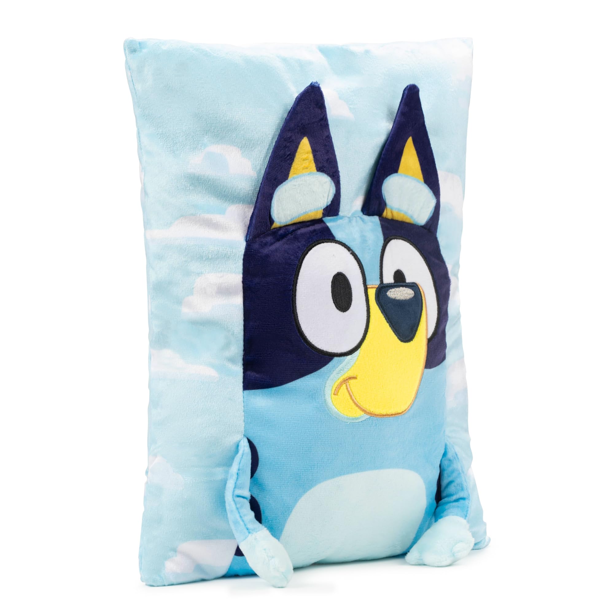 Bluey 3D Snuggle Pillow - Super Soft Blue Plush Pillow - Measures 15 Inches