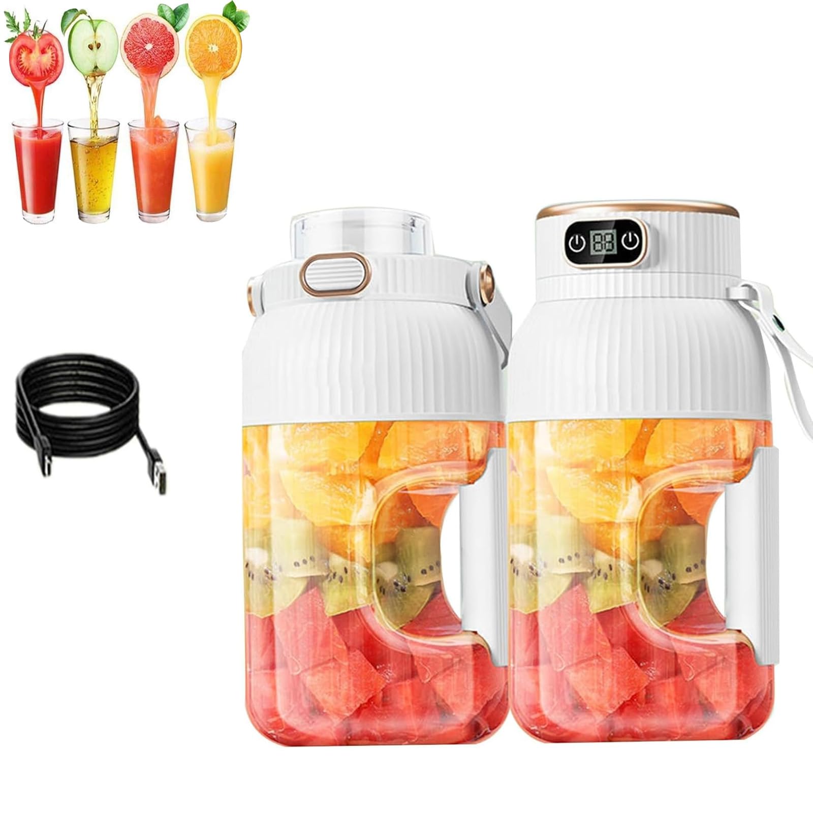 Ovidian Juicer Cup, Yulyoie Multifunctional Portable Juicer Cup with Digital Display, Yulyoie Juicer Cup, Wireless Portable Blender, Juice Cup Blender, Portable Blender USB Rechargeable