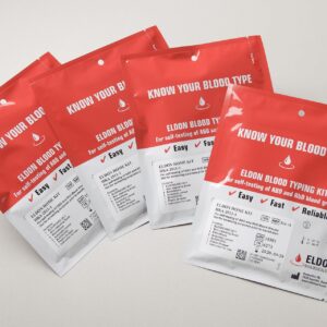 Eldon Blood Typing Kit, 4 Pack, Determine ABO and Rh Blood Groups, Home Testing, Results in Minutes