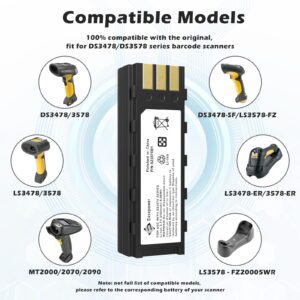 Replacement Battery for Zebra for Symbol DS3478 / DS3578 / LS3478 / LS3578 / MT2000 / MT2070 / MT2090 Handheld Barcode Scanner 21-62606-01 / BTRY-LS34IAB00-00 Compatible with Honeywell 8800