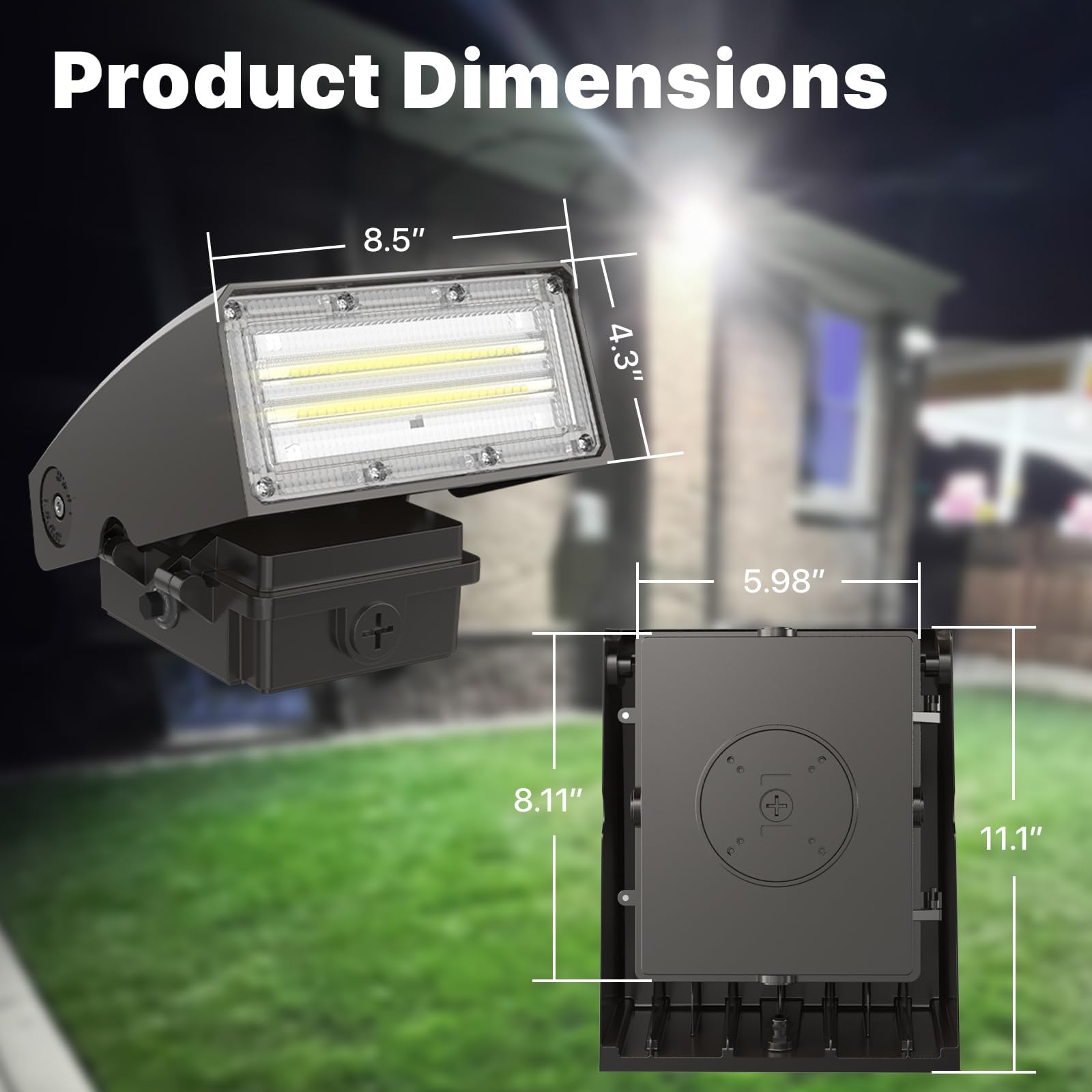 HYPERLITE LED Wall Pack Light 60W and 70W 5000K for Warehouse Yard Barn Shop Factory