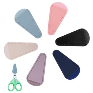 6 pcs scissor tip covers scissors leather sheath safety scissors cover protector sewing scissor sheath for embroidery sewing quilting crafts portable beauty tool protection cover