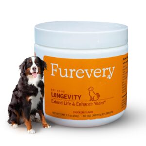 furevery chewable dog vitamins and supplements – daily longevity multivitamin for dogs with curcumin, taurine, trans-resveratrol – essential vitamins for dogs to support wellness and vitality