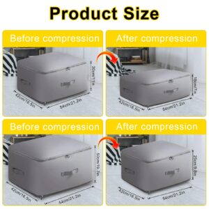 2Pcs Ultra Space Saving Self Compression Organizer, 2025 New Saver Quilt Compression Storage Bag, Space Saving Compression Organizer, Moving Organizer Bags for Comforters, Clothes, Blankets-Grey