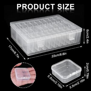 30 PCS Bead Organizer Box, Small Clear Plastic Bead Storage Containers, 1 Craft Storage Box with Hinged Lid, Mini Box for Jewelry Making DIY Bracelets Beading Nails Screws Seeds Small Parts