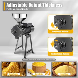 3000W Grain Mill Grinder Dry Wet Grinder, Corn Mill Coffee Heavy Duty 110V Commercial Grain Wheat Grinder Feed Grinder Machine