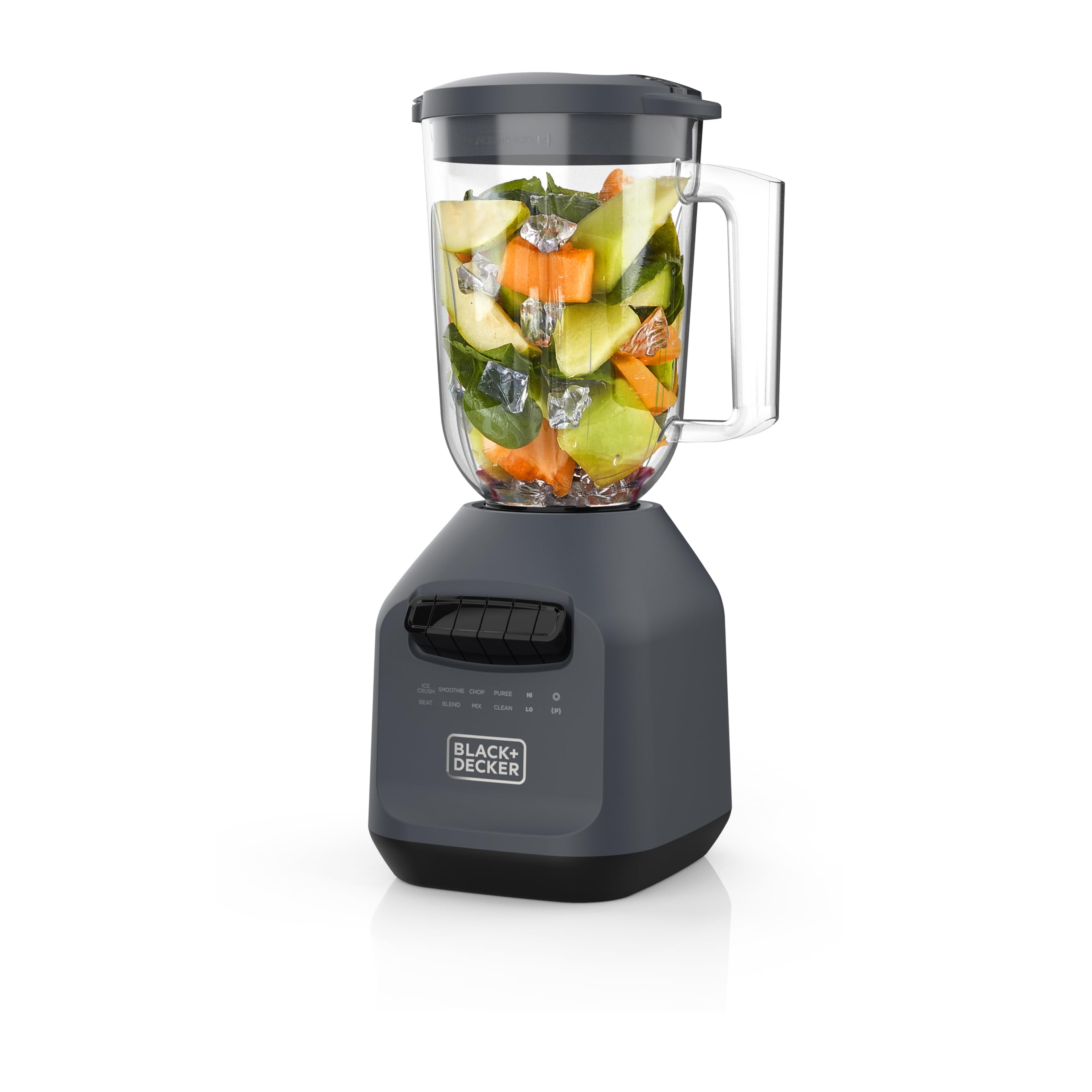 Black & Decker Ice Crush Blender with 56 Ounce (7 Cup) PerfectPour Plastic Jar, Powerful 6-tip Stainless Steel Blade, 8-speeds plus Pulse, 750 Peak Watts of power