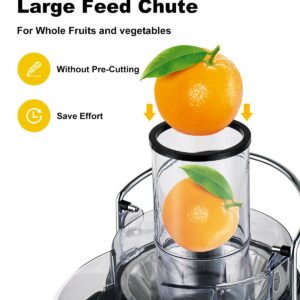 1000W 5 Speeds LCD Screen Centrifugal Juicer Machines Vegetable and Fruit, Realife Juice Extractor with Big 3" Wide Chute, Anti-drip Compact Juice Maker, Easy Clean, High Juice Yield, BPA Free