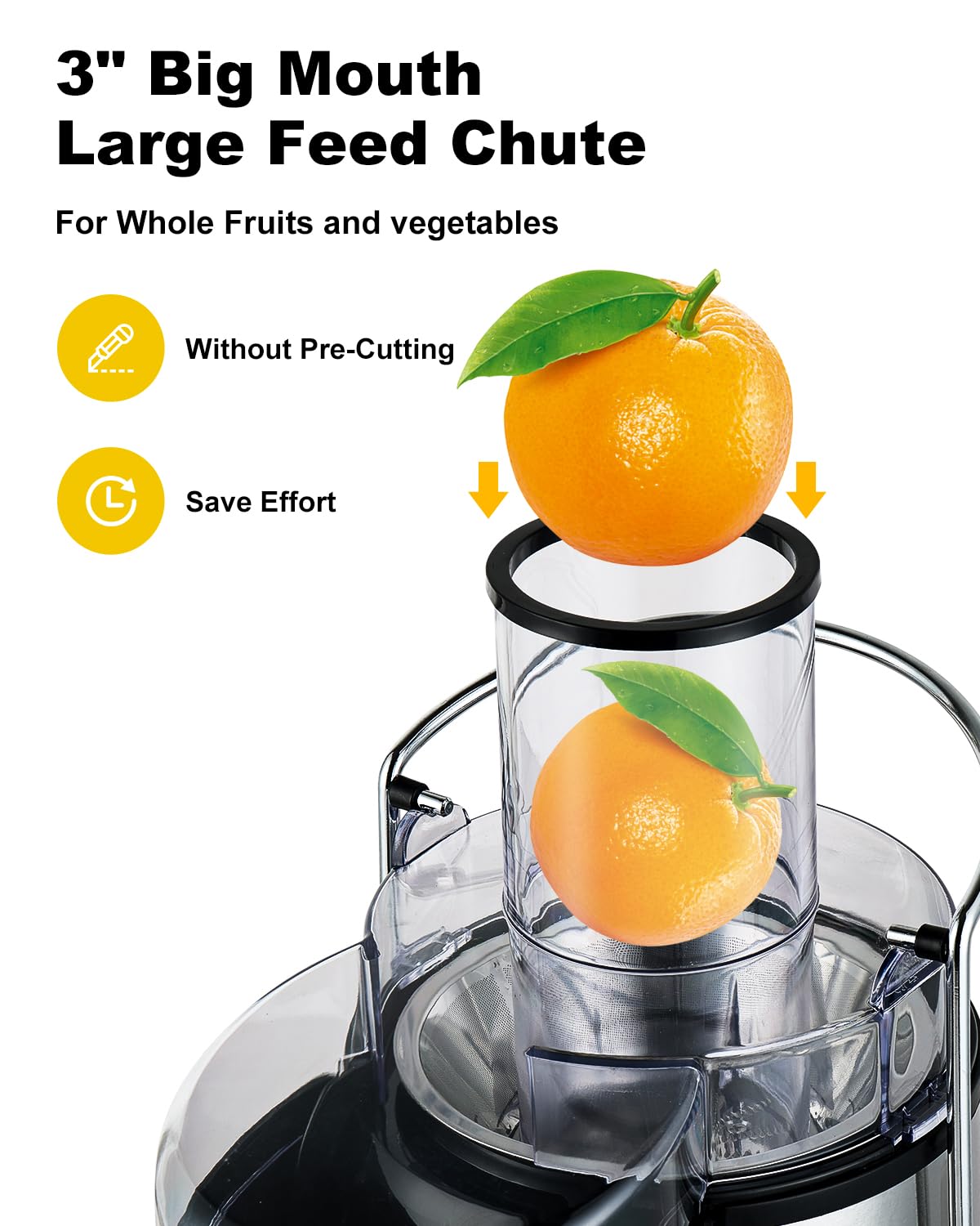 1000W 5 Speeds LCD Screen Centrifugal Juicer Machines Vegetable and Fruit, Realife Juice Extractor with Big 3" Wide Chute, Anti-drip Compact Juice Maker, Easy Clean, High Juice Yield, BPA Free