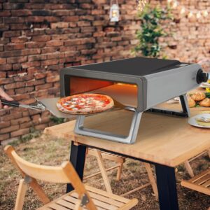 Takywep Pizza Oven Outdoor, 12" Outdoor Pizza Ovens, Portable Gas Propane Pizza Oven, Stainless Steel Outdoor Cooking Pizza Maker for Backyard Outdoor Kitchen