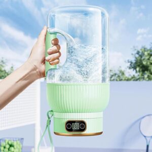 Yulyoie Multifunctional Portable Juicer Cup with Digital Display, Portable Smoothie Blender on the Go, Portable Blender USB Rechargeable, Juice Cup Blender (Green)