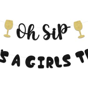 Sursurprise Oh Sip It's a Girls Trip Banner, Girls Vacation Bachelorette Birthday Sign Night Out Decorations, Girls Trip Weekend Theme Bridal Shower Wedding Engagement Party Decor