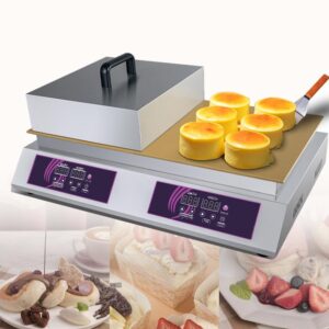 ymaomao electric souffle making machine, electric dorayaki baker pancake souffle maker machine, 60~240℃ adjustable temperature with stainless steel cover, for restaurants, bakeries, dessert shops,b