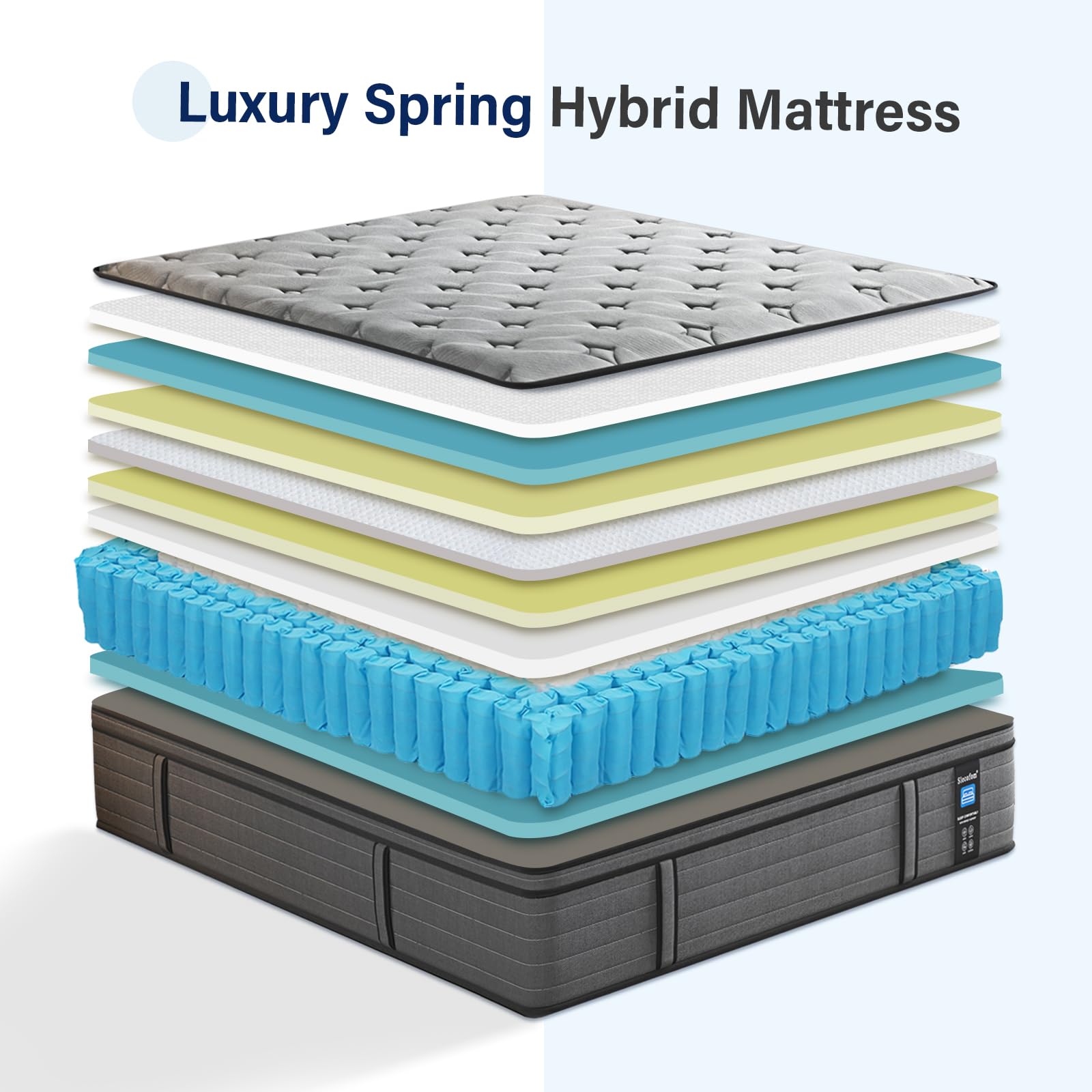 Slecofom 12 Inch Full Mattress, Firm Hybrid Full Size Mattress in a Box, Pressure Relief Cool Gel Memory Foam, Breathable Knitted Cover, Pocket Spring with Motion Isolation, Fiberglass-Free