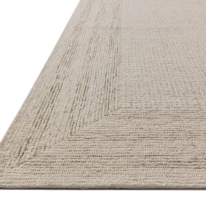 Loloi Amber Lewis Windsor Collection WIN-01 Ivory/Stone 5'-0" x 7'-6", .50" Pile Height, Accent Rug