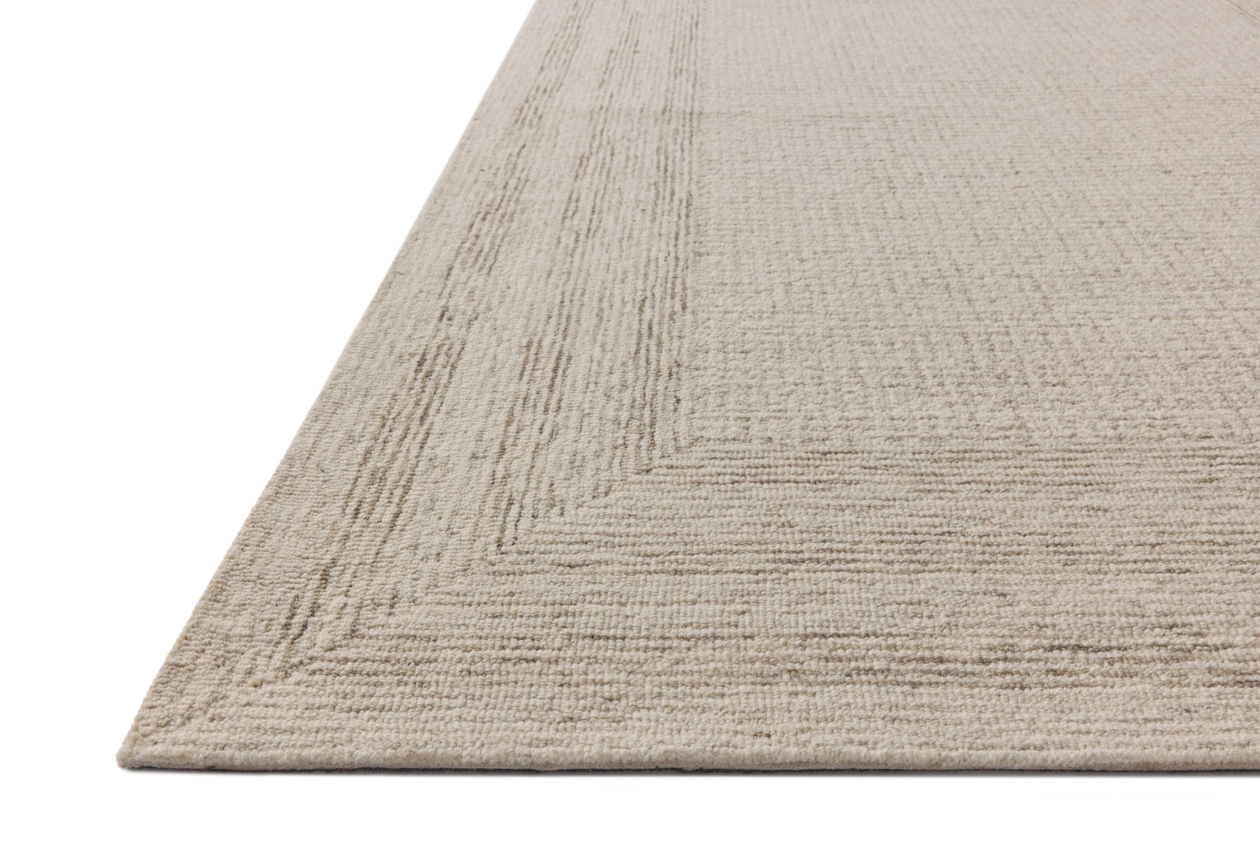 Loloi Amber Lewis Windsor Collection WIN-01 Ivory/Stone 5'-0" x 7'-6", .50" Pile Height, Accent Rug