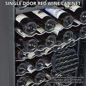 MilleLoom Dual Zone Wine Cellar - 80 Bottles Capacity, Freestanding Wine Cooler, Adjustable Shelves, Single Glass Door, Digital LED Touch Control, For Red, White, Champagne, Sparkling Wine