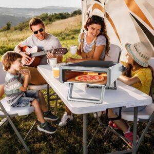 Takywep Pizza Oven Outdoor, 12" Outdoor Pizza Ovens, Portable Gas Propane Pizza Oven, Stainless Steel Outdoor Cooking Pizza Maker for Backyard Outdoor Kitchen