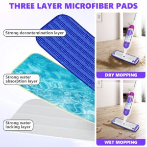 Reusable Mop Pads for Swiffer PowerMop - Microfiber Mop Pads Refills Mop Heads Replacement for Swiffer Mop Spray Mop Floor Mop, Washable Reusable Floor Mopping Refills, 18 Pack