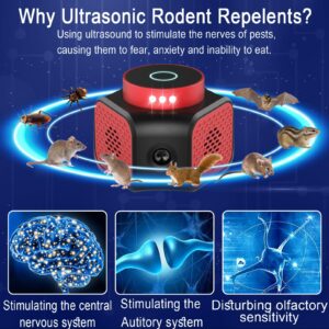 Mouse Repellent Ultrasonic Plug in, Mice Repellent Ultrasonic Rodent Control Squirrel Repellent Rat Repellent for House, Bat Removal Attic Home Basement Garage Rvs