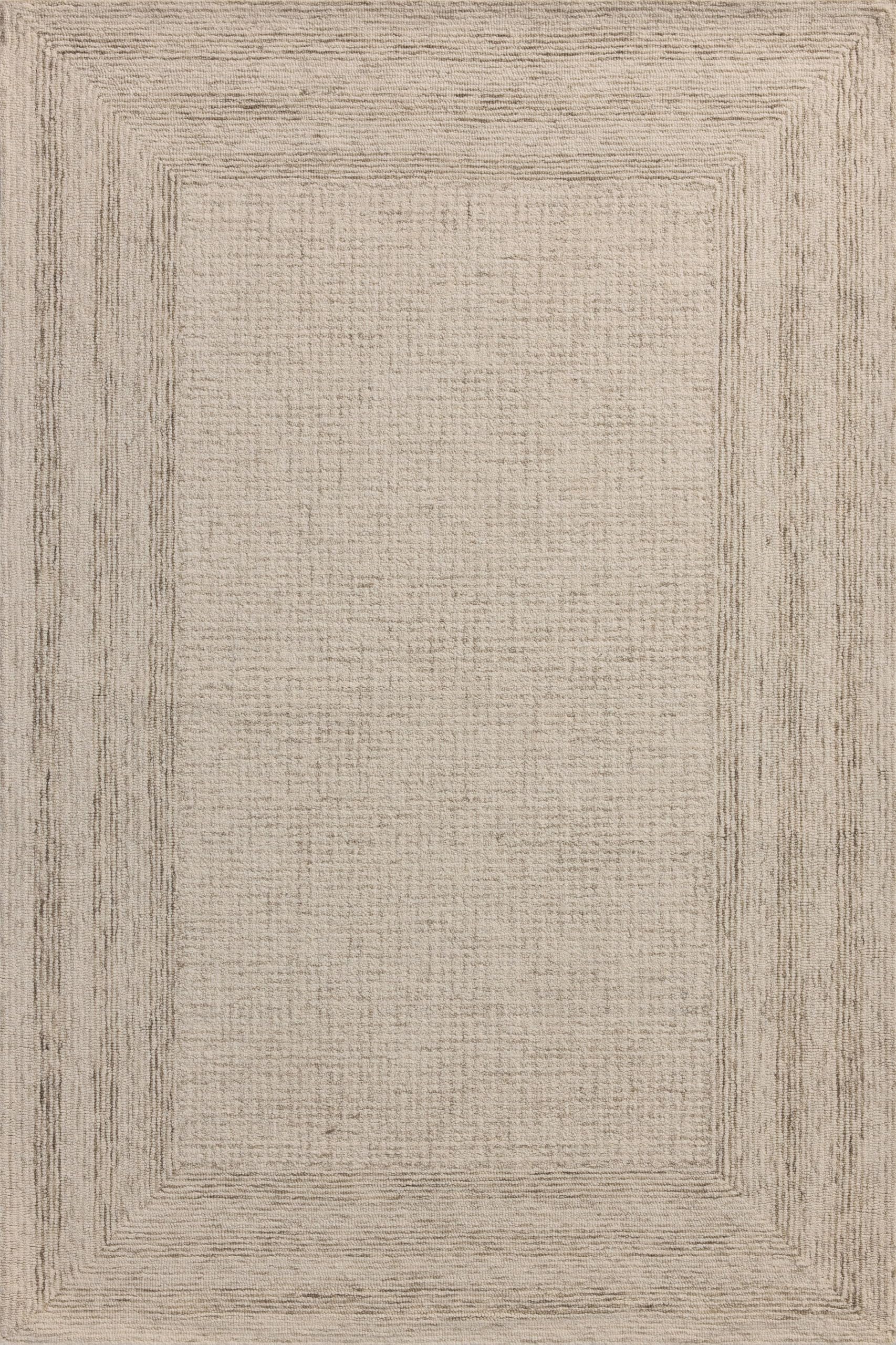 Loloi Amber Lewis Windsor Collection WIN-01 Ivory/Stone 5'-0" x 7'-6", .50" Pile Height, Accent Rug