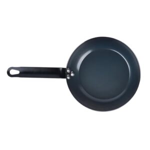 Restaurantware Met Lux 8 Inch Fry Pan, 1 Lightweight Frying Pan - Induction-Ready, Triple-Riveted, Black Carbon Steel Cooking Skillet, Durable, For Searing, Sauteing, And Browning Food