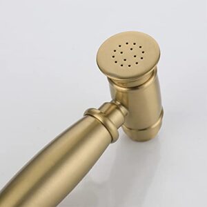 MINJING Handheld Toilet Bidet Sprayer Faucet, Brushed Gold Dual Handle Double Hole Shower Mixer Faucet