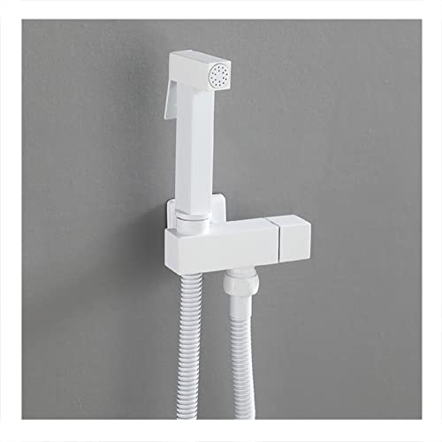 MINJING Bidet Faucet, White Handheld Toilet Spray, Sprayer Bathroom Attachment, Cloth Diaper Bidet Toilet Sprayer,B