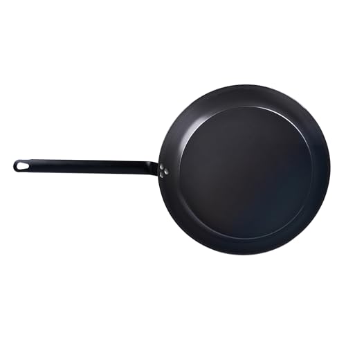 Restaurantware Met Lux 14 Inch Fry Pan, 1 Lightweight Frying Pan - Induction-Ready, Triple-Riveted, Black Carbon Steel Cooking Skillet, Durable, For Searing, Sauteing, And Browning Food